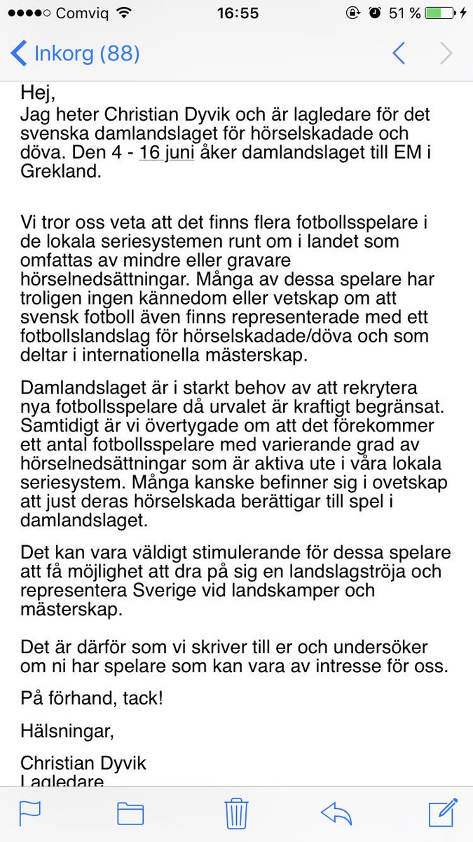 Fick ett mail! Tell ya friends och sprid i fotbollskretsarna!