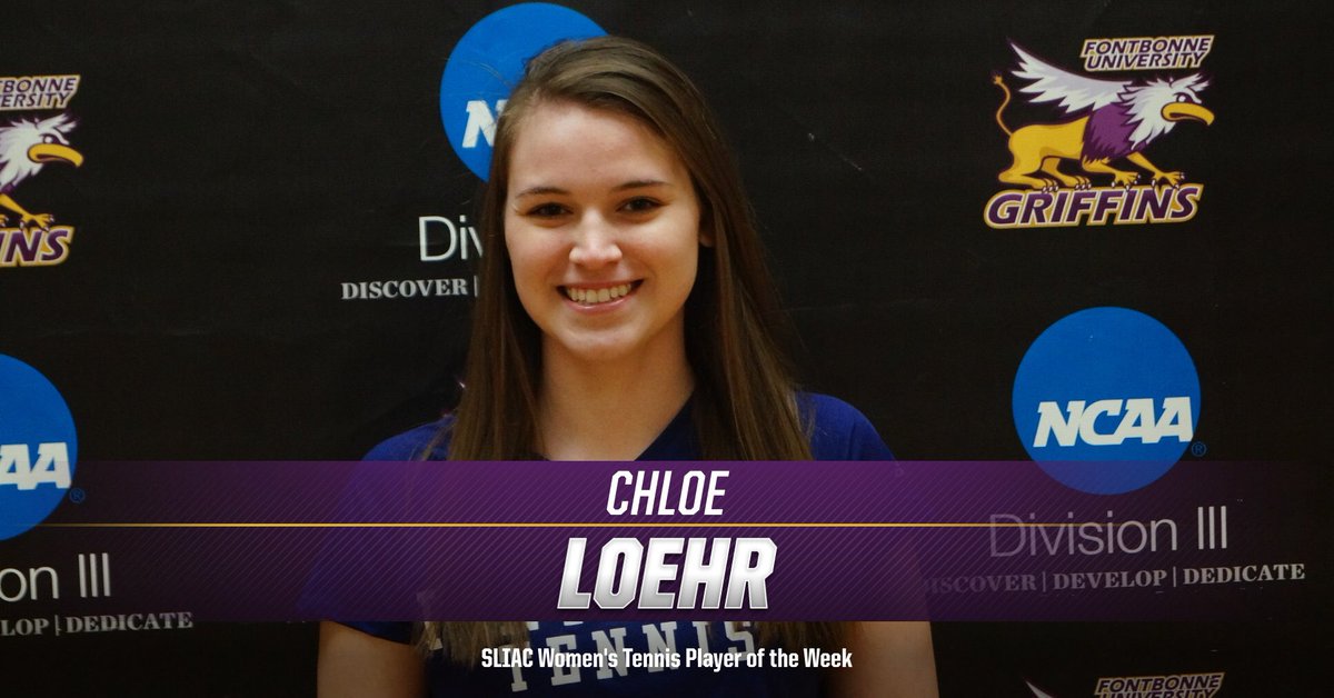 FBUGriffins's tweet photo. Congrats to @FbuTennis Chloe Loehr on being named @SLIAC Women’s Tennis Player of the Week! #FBUGriffins https://t.co/F6rdJ5r7pQ