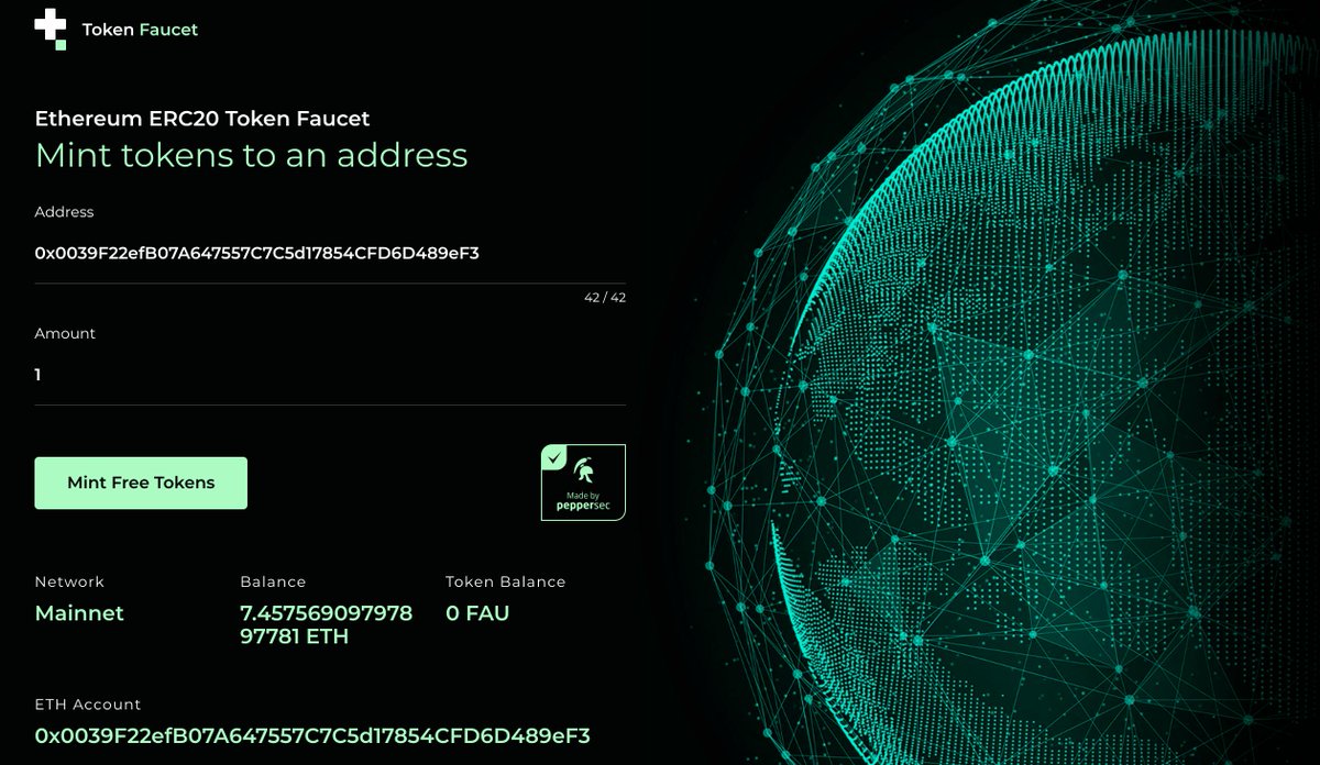 Roman Storm 🇺🇸 🌪️ (@rstormsf) on Twitter photo Announcing the 💪 #ERC20 #token #faucet s on the Ethereum mainnet, and Ropsten, Kovan, Rinkeby and Görli testnets.
💪💪💪💪
peppersec.github.io/erc20faucet/
Made with 💕 by <a href="/PeppersecCOM/">PepperSec.com</a>
Inspired by <a href="/BokkyPooBah/">Empathy Not Control!</a> #Weenus token Announcing the 💪 #ERC20 #token #faucet s on the Ethereum mainnet, and Ropsten, Kovan, Rinkeby and Görli testnets.
💪💪💪💪
peppersec.github.io/erc20faucet/
Made with 💕 by <a href="/PeppersecCOM/">PepperSec.com</a>
Inspired by <a href="/BokkyPooBah/">Empathy Not Control!</a> #Weenus token
