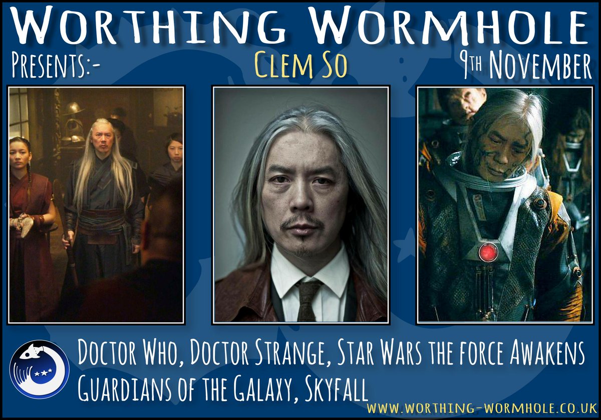 WrthingWormhole's tweet photo. We are excited to be bringing @Clem_So to #WorthingWormhole2019 

You may recognise him franchises such as #doctorwho #starwars #FantasticBeasts #Marvel #JamesBond ... https://t.co/WDHgKty0RC