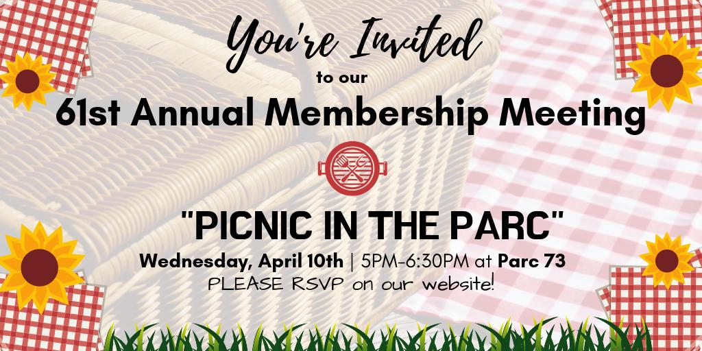We are so excited for our upcoming #PicnicintheParc Annual Meeting! We can't wait to #ketchup with so many of our members all in one place. Come join us for great food, fellowship and door prizes!!! #thewymarway #61stannualmeeting bit.ly/2WovFgg 🍴🌻🌿