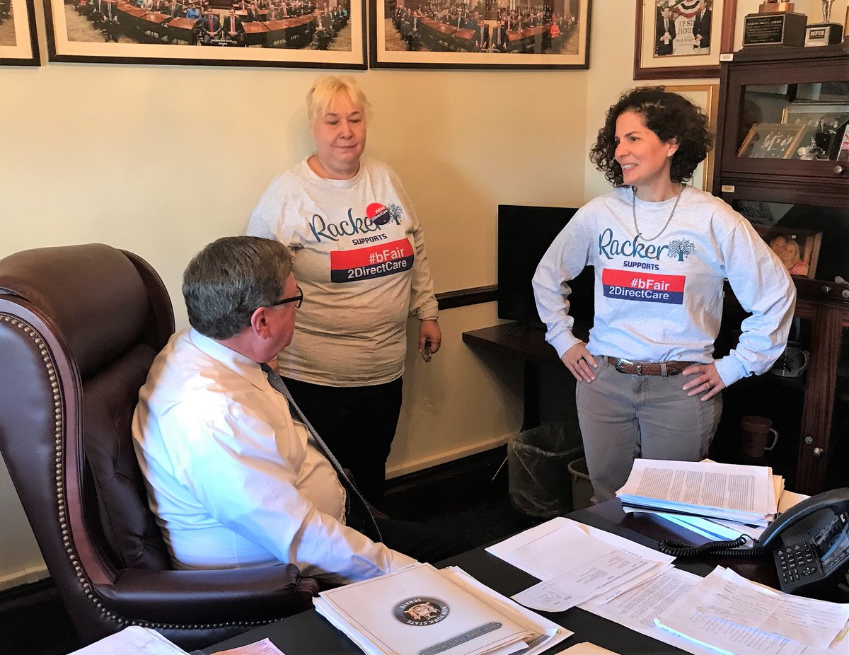 Great to meet with members of the <a href="/RackerAgency/">Racker</a>.  Thank you for the work you do, caring for our most vulnerable. I will be fighting for you - you deserve a fair wage  #BFair2DirectCare