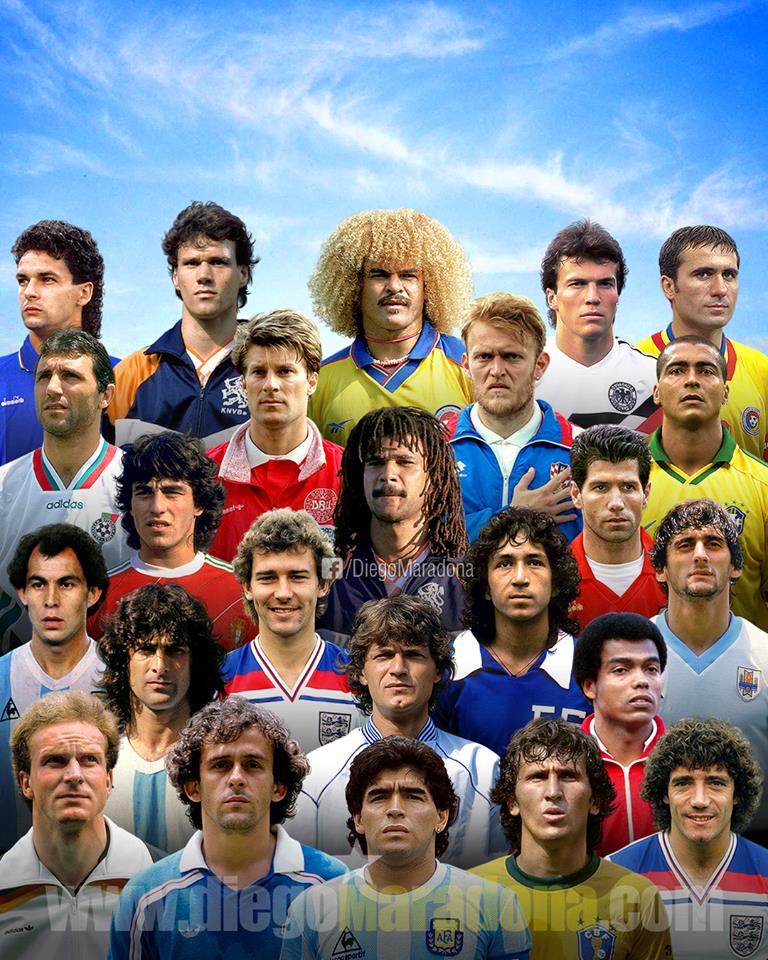 #Maradona : "¿Cómo alguien (<a href="/ESPNMarioKempes/">Mario Kempes</a>) puede decir que yo no tenía rivales en mi época? Yo jugaba contra estos cracks... y muchos más. Mi respeto y mi recuerdo para todos ellos ⚽️".