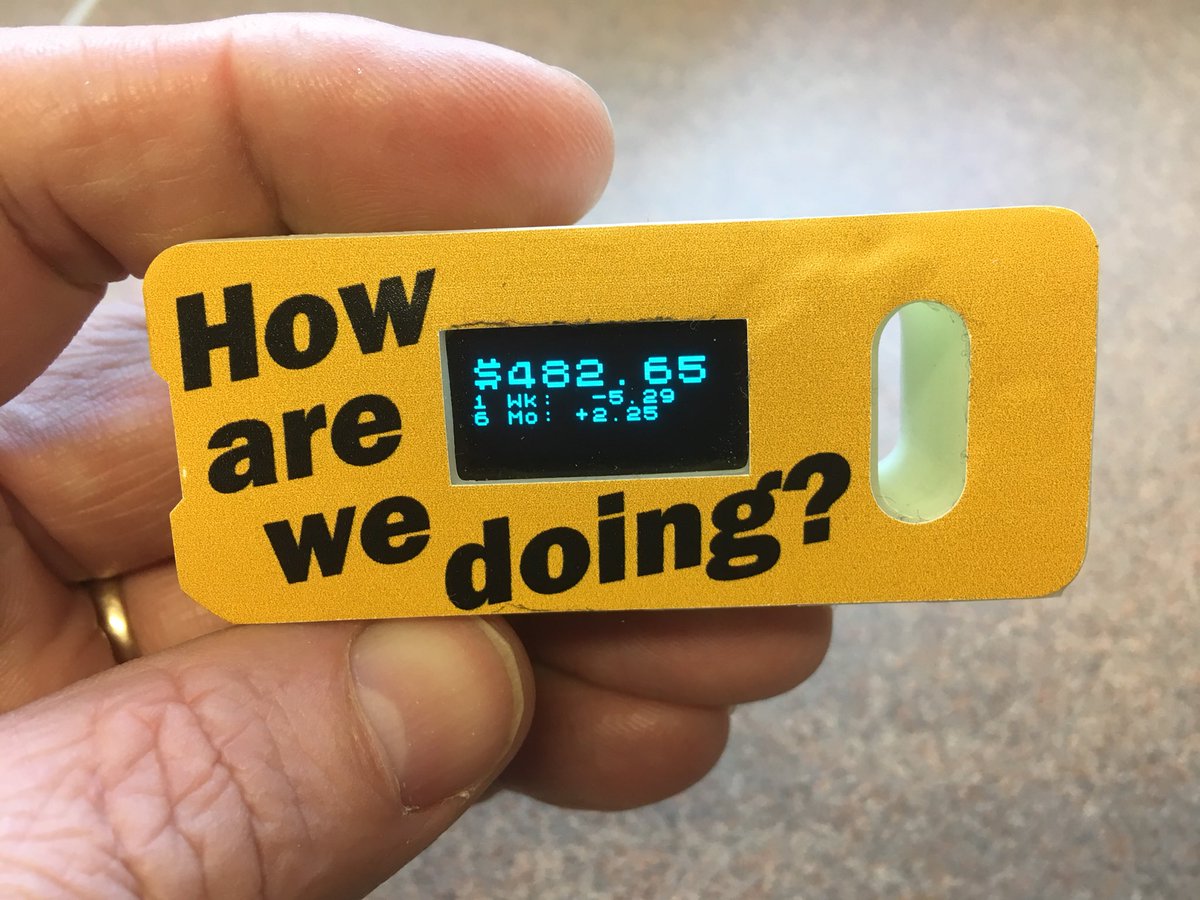 GoodnessCoffee's tweet photo. @Square Here’s my little WiFi connected wearable that links via the Square API and let’s me see how our coffee shop is doing! https://t.co/feUH8zxYBL