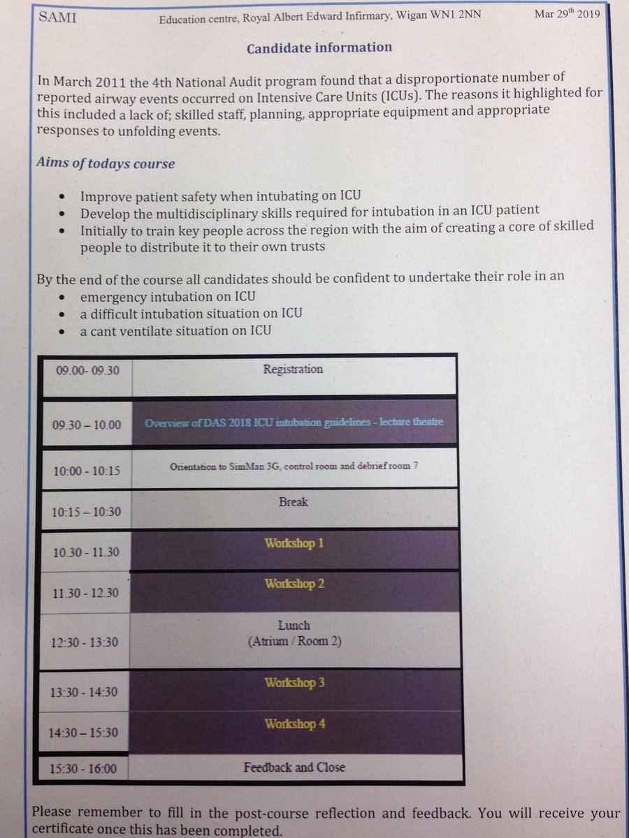 CriticalCareWWL's tweet photo. There's a couple of places on the SAMI day at Wigan on Friday if any Doctors, Nurses or Physiotherapists are interested in attending. Please contact Janet.enston@wwl.nhs.uk to book https://t.co/Y6VXNtZ3F6