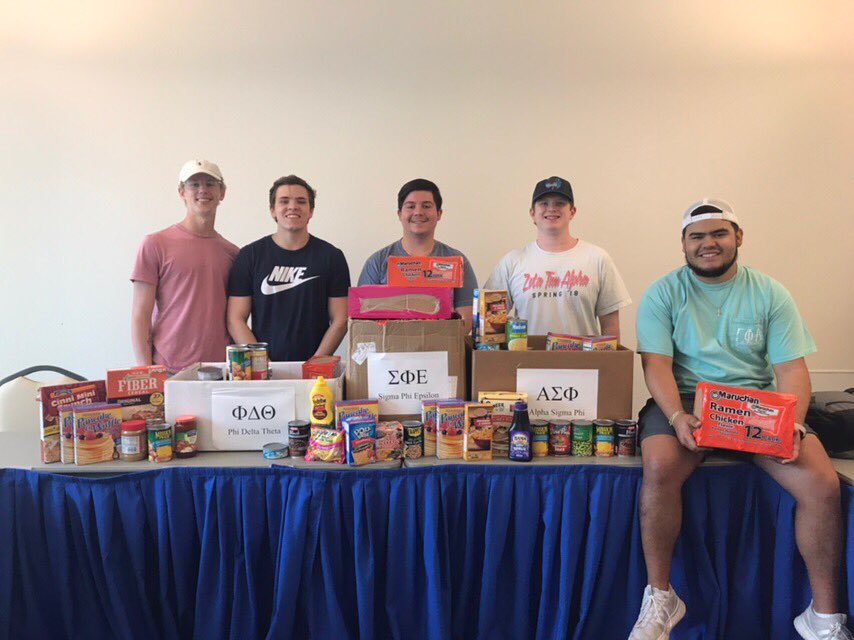 TAMUCCIFC's tweet photo. IFC Food right was a success! We’d like to thank everyone that donated as well as the men of IFC who helped make this food drive possible. https://t.co/2BZ69nBRUY