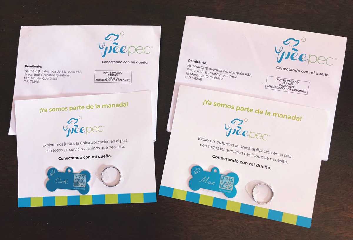 annalaura_sm's tweet photo. Hoy llegaron las plaquitas de #Weepec 🐶!
Te las regalan para tus perritos con su nombre y código QR con el que puedes localizarlos en caso de extravío. Puedes registrar a todos los perritos que tengas y obtendrás una para cada uno. Tarda un poco en llegar pero vale la pena 💙💚 https://t.co/AhNAloBl3k