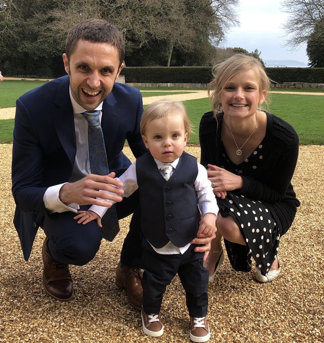 A happy day on Saturday celebrating our friends Emma &amp; Chris’ wedding, after lots of difficult ones recently. Milo looked great in his first suit 😍