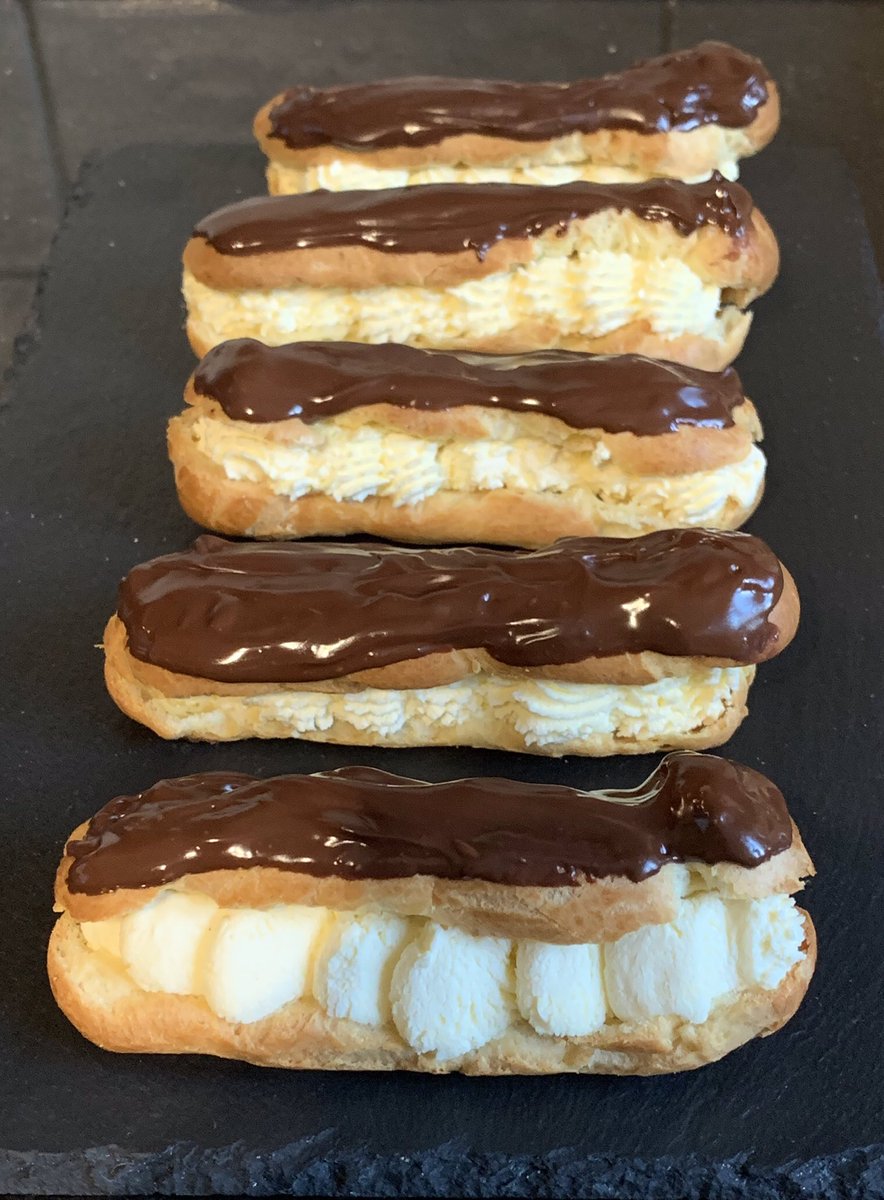 Just because there was a tub of double cream, in the fridge. Chocolate #Eclairs #ChouxPastry