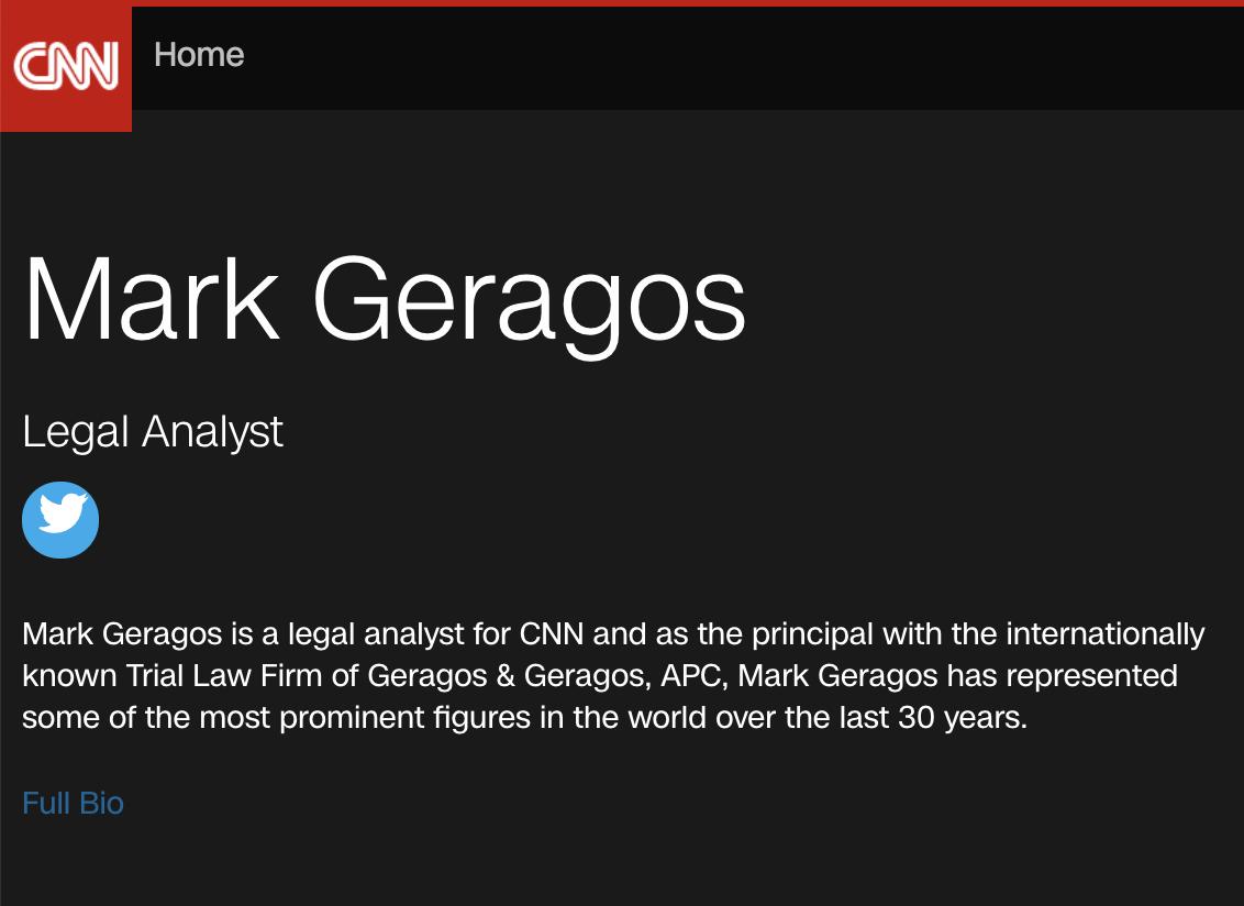 Mark Geragos aka CC-1 fired by CNN in silence