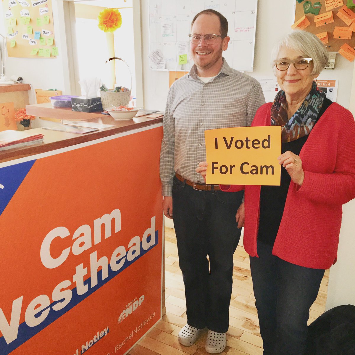 Hanne is a Cam Fan! Thanks for your support! #banffkananaskis #ableg #abvote