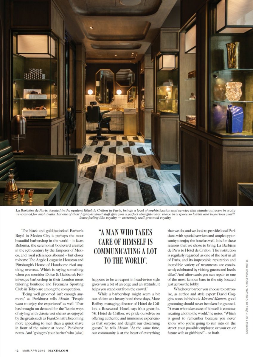 Thank You again to Maxim Magazine who recently featured us in their Cutting Edge article on the World's Best Luxury Barbershops.

Take a look at the full article here : 
ow.ly/By8J30o8Ffk