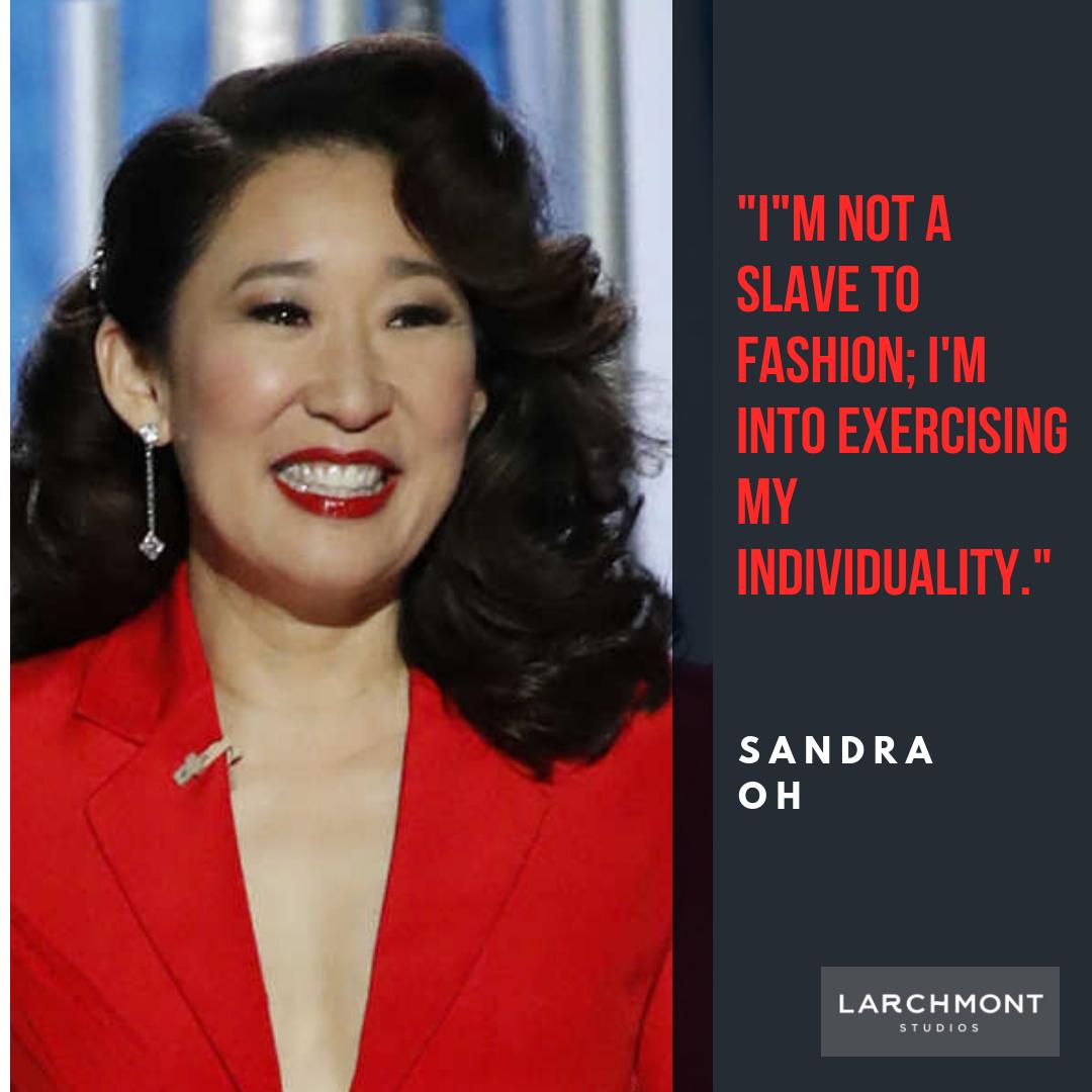 LarchmontStudio's tweet photo. Just out here, trying to be a fraction as cool as Sandra Oh. #SandraOh #Goals #ActorsLife https://t.co/IgjL1bDtso