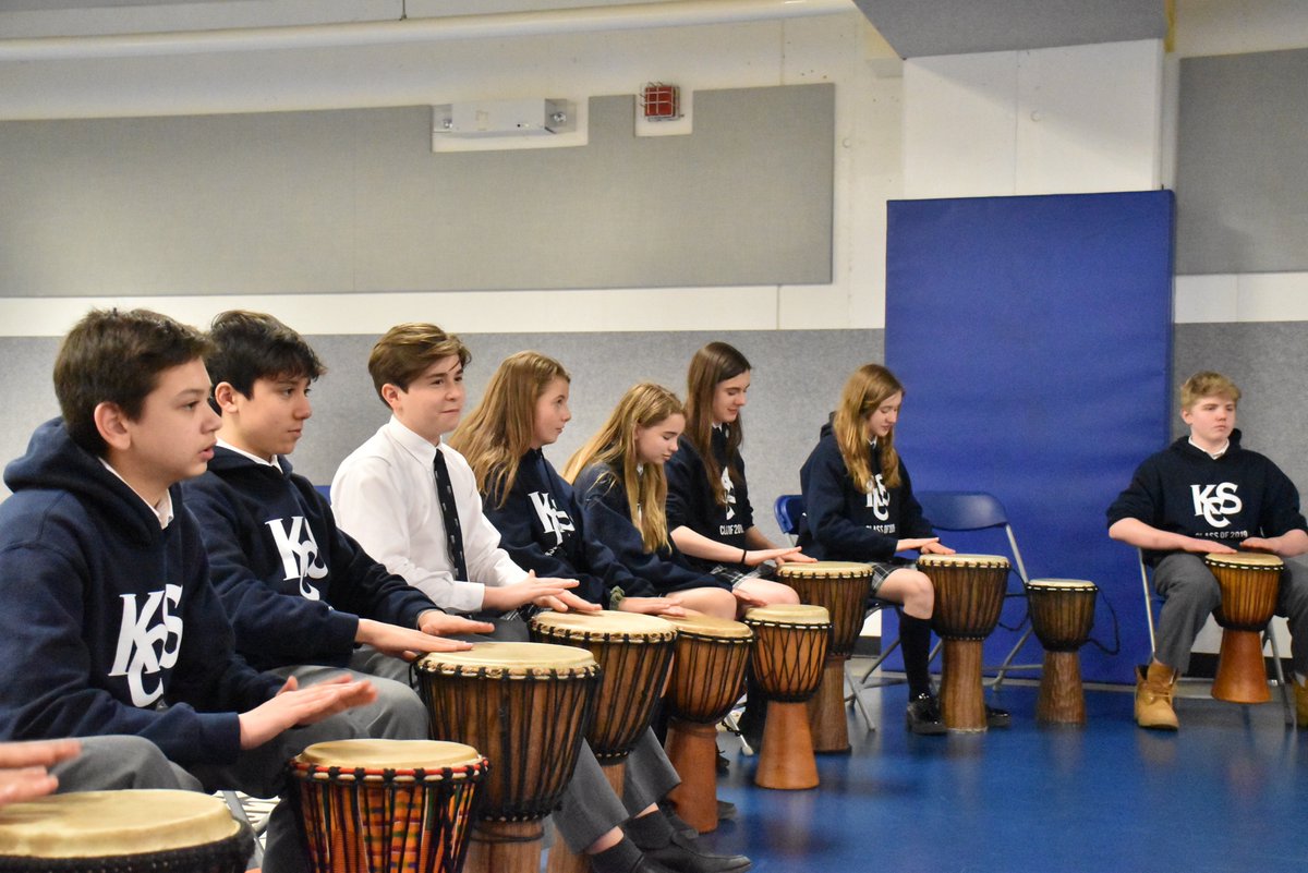 KCSMatters's tweet photo. Grade 7 & 8 students participated in a French workshop with master drummer Fana Soro. Monsieur Soro introduced them to traditional playing techniques of the djembé, West Africa’s most popular drum, as well as other hand-held percussion instruments. #Workshop #French #KCSMatters https://t.co/mvSjd1svd7