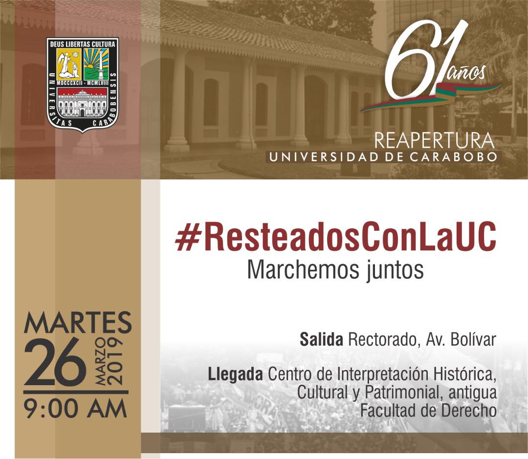 Los #UniVe no nos arrodillamos ante ningun gobierno...Marchemos juntos mañana por la defensa de una <a href="/UCarabobo/">Universidad de Carabobo</a> #Libre #Plural #Democrática y #Autónoma #ResteadosConLaUC #LaUCSeRespeta <a href="/BenitoHamidian/">Benito Francisco Hamidian Fernández</a> <a href="/ferreirajoseang/">Profesor Ferreira</a> <a href="/jessydivo/">Jessy Divo De Romero</a> <a href="/mariaelizardo/">Maria Lizardo</a> @marlondiazuc