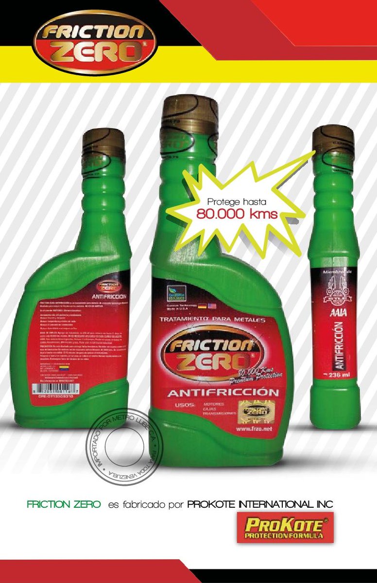 friction zero el mejor antifriccion.
Alarga la vida de su motor