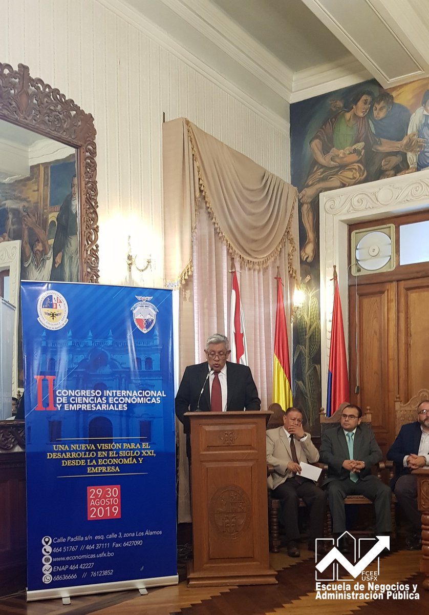 FCEE_USFX's tweet photo. Lanzamiento del II Congreso Internacional de Ciencias Económicas y Empresariales: Una nueva visión para el desarrollo en el siglo XXI, desde la economía y empresa https://t.co/rvLu5DkByz