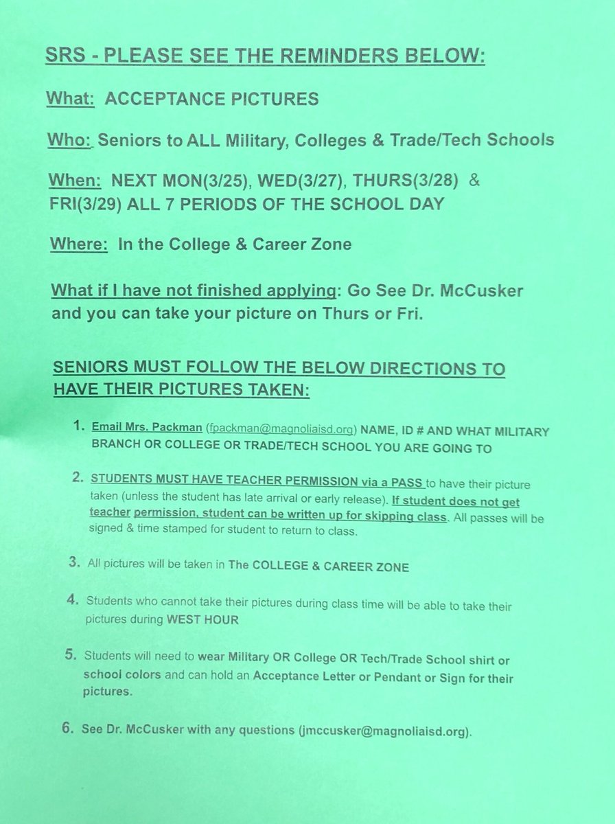 SRS-ACT Acceptance Pictures are this week in the Zone Wed, Thurs &amp; Fri @westmustangs <a href="/DrKing_MWHS/">Dr. Ben King</a>