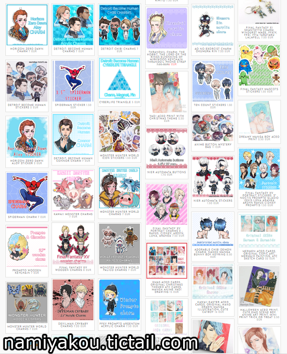NamiyaKou's tweet photo. Last chance for #Tictail shoppers &amp; 10% off in my store!
https://t.co/tzu1KAvNcl

#yaoi #dmmd #dbh #DetroitBecomeHuman #mhw #monsterhunterworld #spiderverse #ffxv #ff15 #nierautomata #tencount #lotr #charms https://t.co/HvnNI75fGh