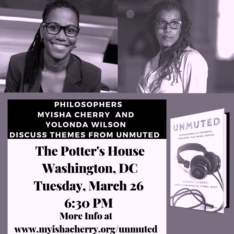 ProfYolonda's tweet photo. If you’re in DC tomorrow night, stop by The Potter’s House bookstore and hang out with ⁦@myishacherry⁩ and I. We will be discussing her new book based on her ⁦@UnMutePodcast⁩ #BlackGirlMagic https://t.co/IMqb1psy2t