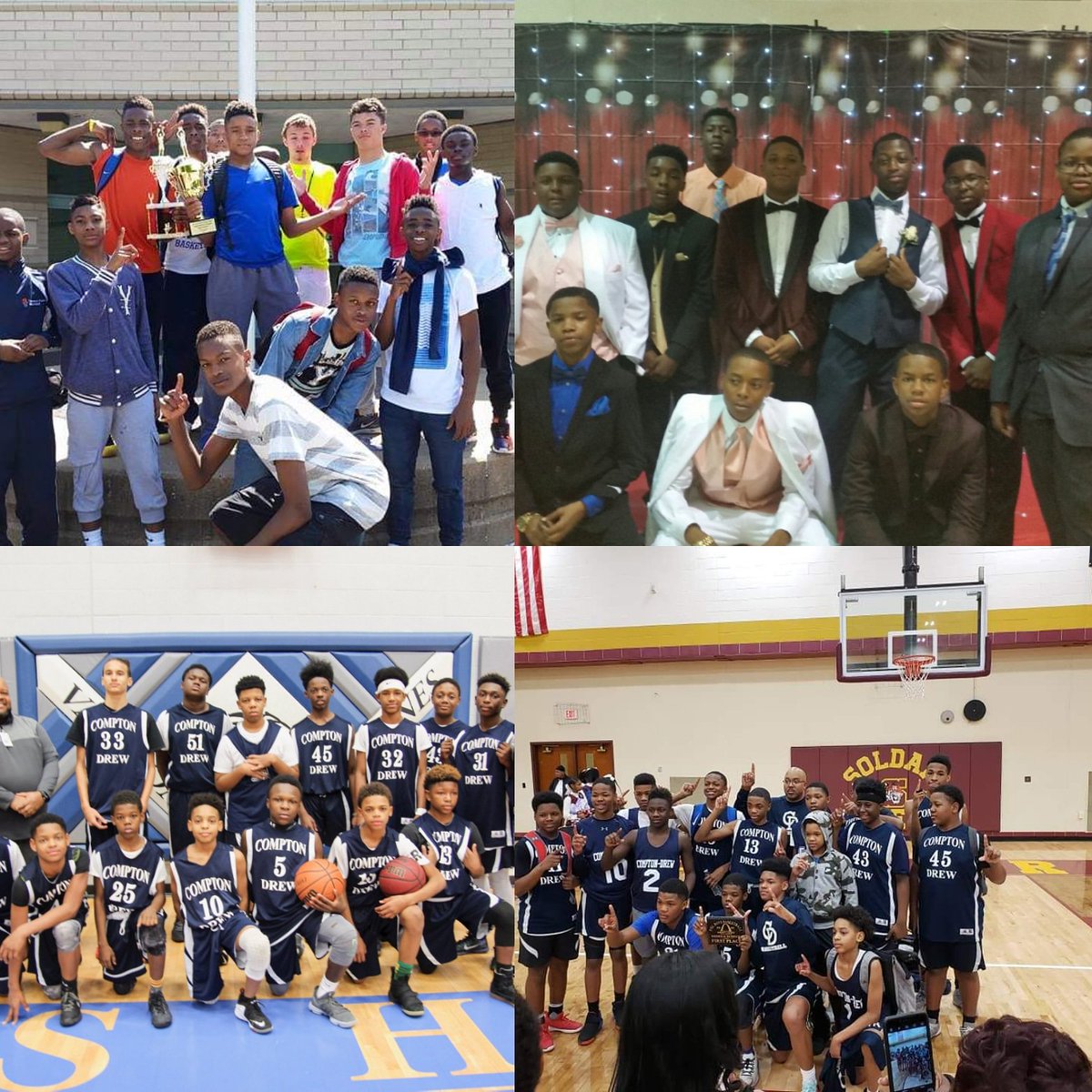 RonTurnerJr2's tweet photo. Updated pic of 4 of my basketball teams at Compton Drew middle school. We breed success...we breed confidence...we breed respect...we breed willingness to grow...we breed scholar athletes...we breed competition...we breed champions! #scholarshipMiddle #teamSLPS https://t.co/3tIHY4rmXA