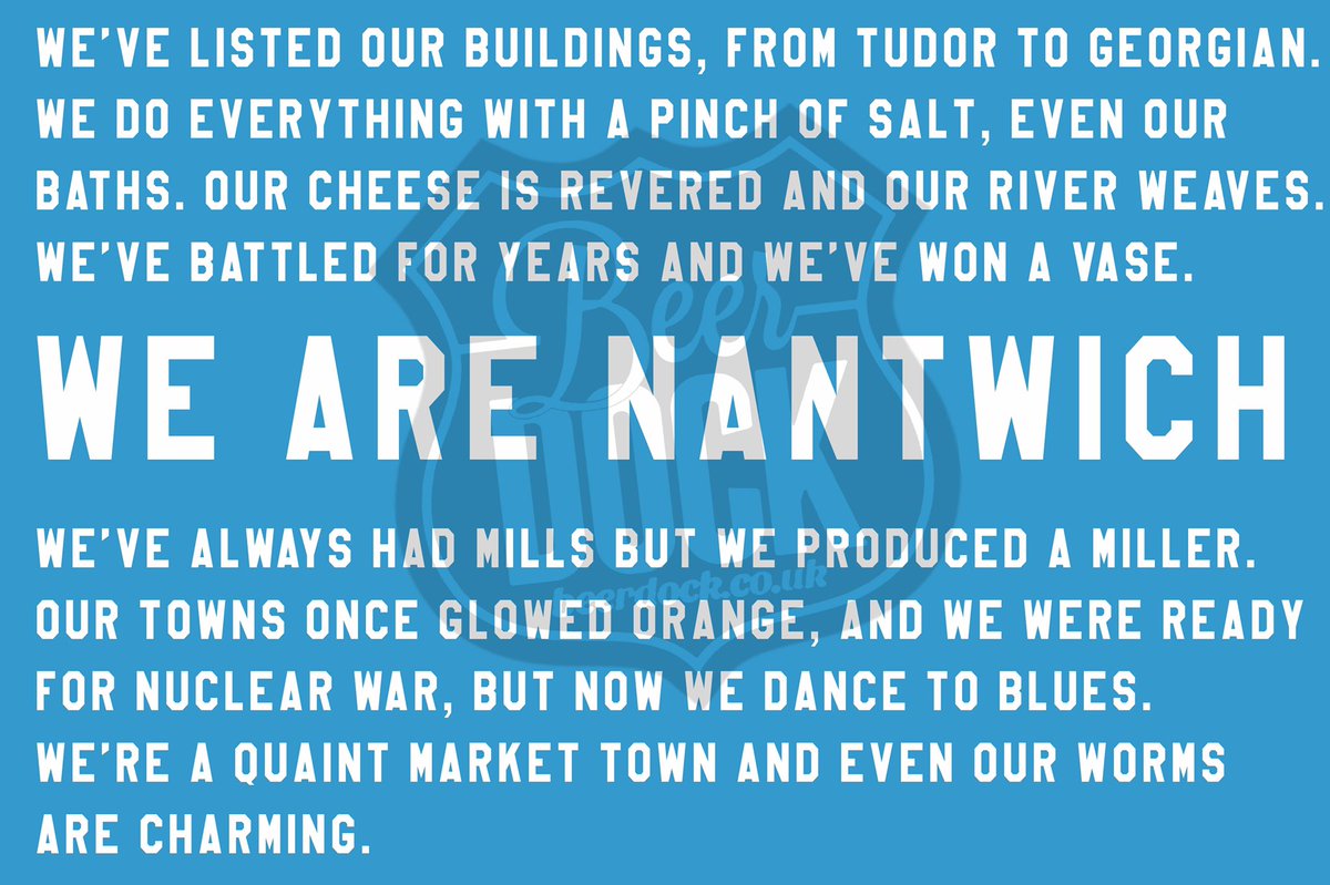 beerdockntwich's tweet photo. We are Nantwich #nantwichswimmingpool #brinebaths #wormcharming #greatfireofnantwich #fireofnantwich #nantwich #cheshirecheese #tudortown #benmiller #favase @nantwichtownfc @nantwichnews @ActualBenMiller #willastonwormcharming https://t.co/EuhuC4DGFr
