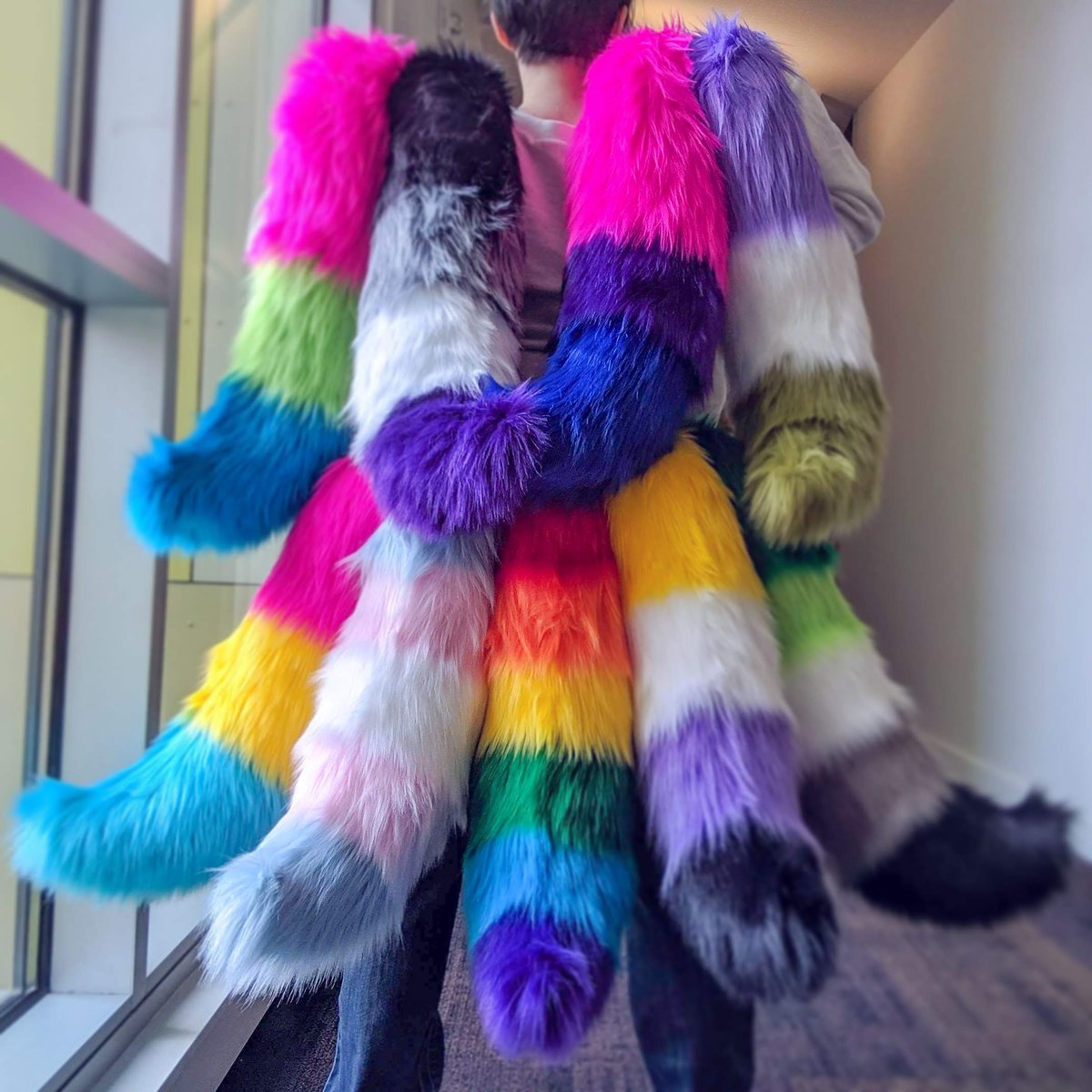 Epiphora's tweet photo. So proud of my girlfriend @aeriesroom on their new venture making fursuit items over at their Etsy shop @murkymarten! Behold these adorable pride tails! They're taking custom orders too. 

Give them some love and tell all your furry friends 😉 https://t.co/wDNXPf5eNZ https://t.co/UYax3qVR5d