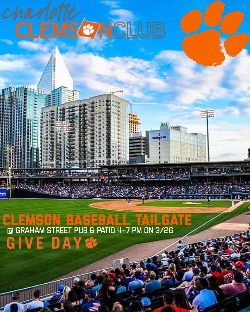 CLT_ClemsonYA's tweet photo. Come see us tomorrow!@ClemsonBaseball https://t.co/c9zYUA0Svn