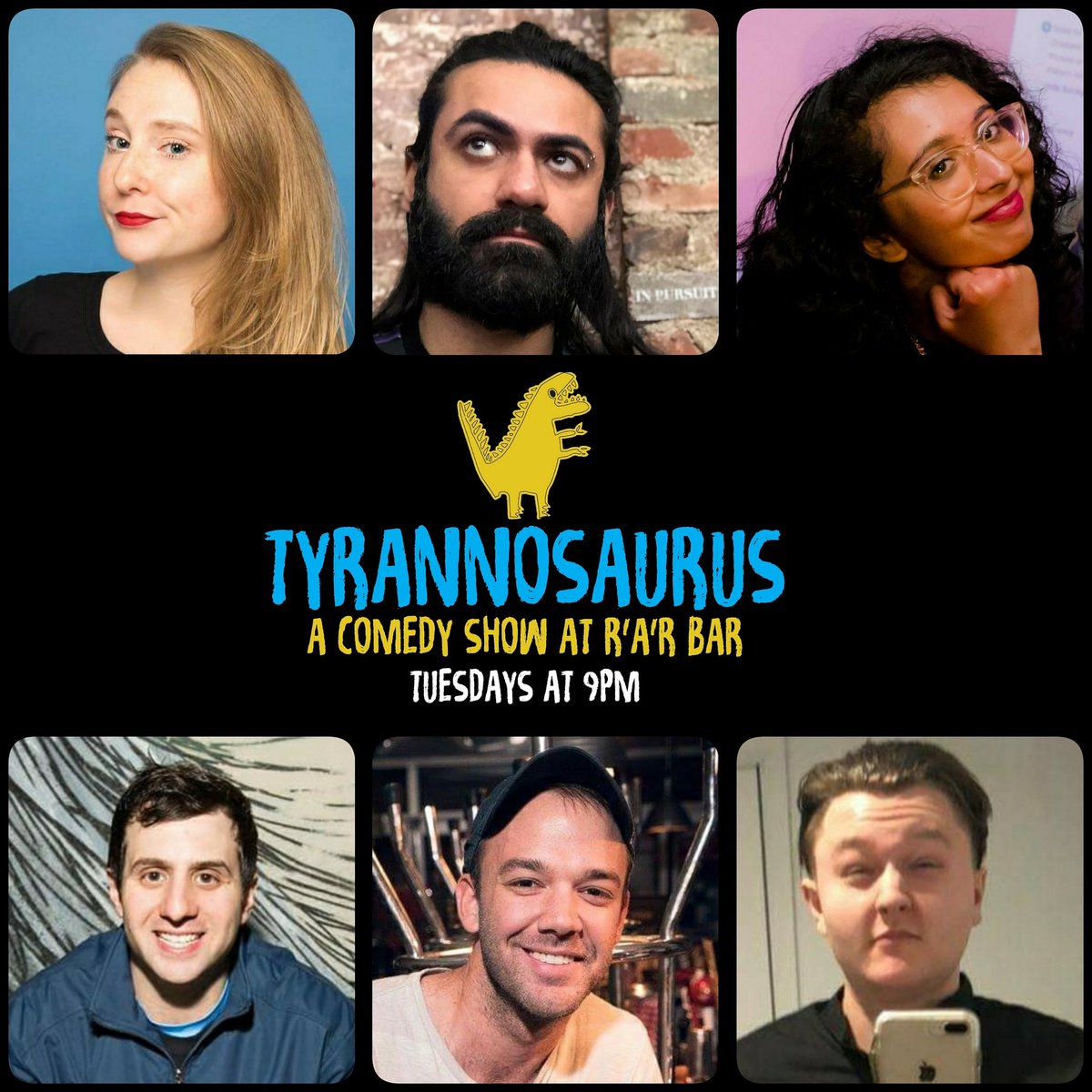 ComedyAtRAR's tweet photo. Tomorrow night @RaRbarLIC is letting Tyrannosaurus loose again! With:
Jessica Clayton
Sadiq Samani 
Andrew Casertano (@andrewcasertano) 
Dalton Pruitt 
Rima Parikh (@rimaparikh12)
Charlie Vergos (@CharlieVergos)

9pm R'A'R bar Astoria! https://t.co/ATsURsesAJ
