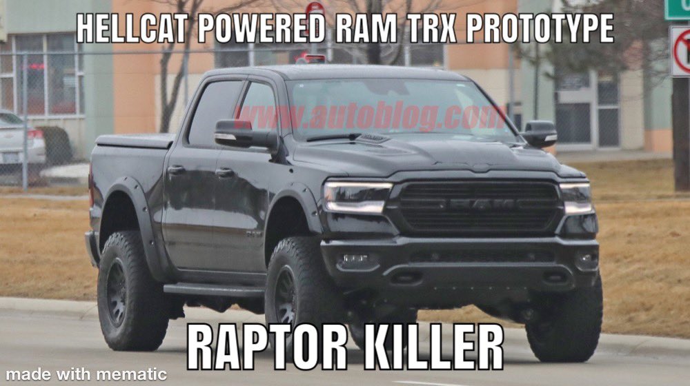 jeg er syg fisk og skaldyr På jorden Mopar Unlimited on Twitter: "The Hellcat powered Ram 1500 TRX prototype has  been spotted in Detroit!! Fun fact Ram TRX can spell T-Rex..... Raptor  Killer Who's ready for a 700hp SRT powered