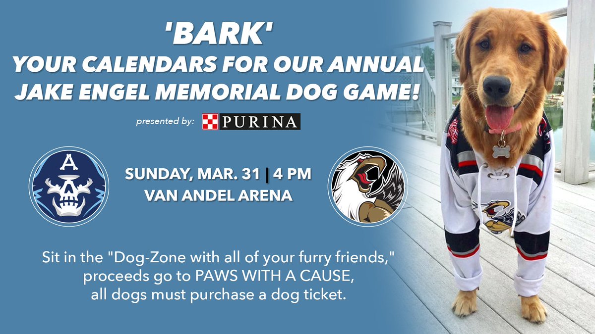 Join us for our Annual Dog Game presented by <a href="/Purina/">Purina</a> on Sunday, March 31! All dog ticket proceeds benefit <a href="/Pawswithacause/">Paws With A Cause</a>.
 
Click to purchase tickets for both you &amp; your dog 🐶 bit.ly/2PsuPfc