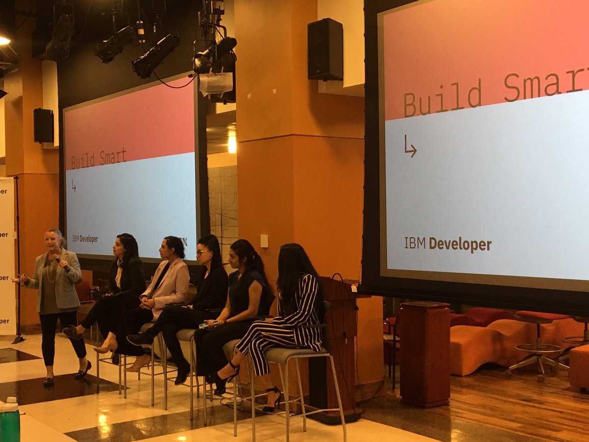 The closing panel, moderated by <a href="/eemscully/">Eileen Scully</a> discussing career paths, diversity and inclusion, and women in STEM. #IBMDeveloper #WomensHistoryMonth2019 #WomenInTech