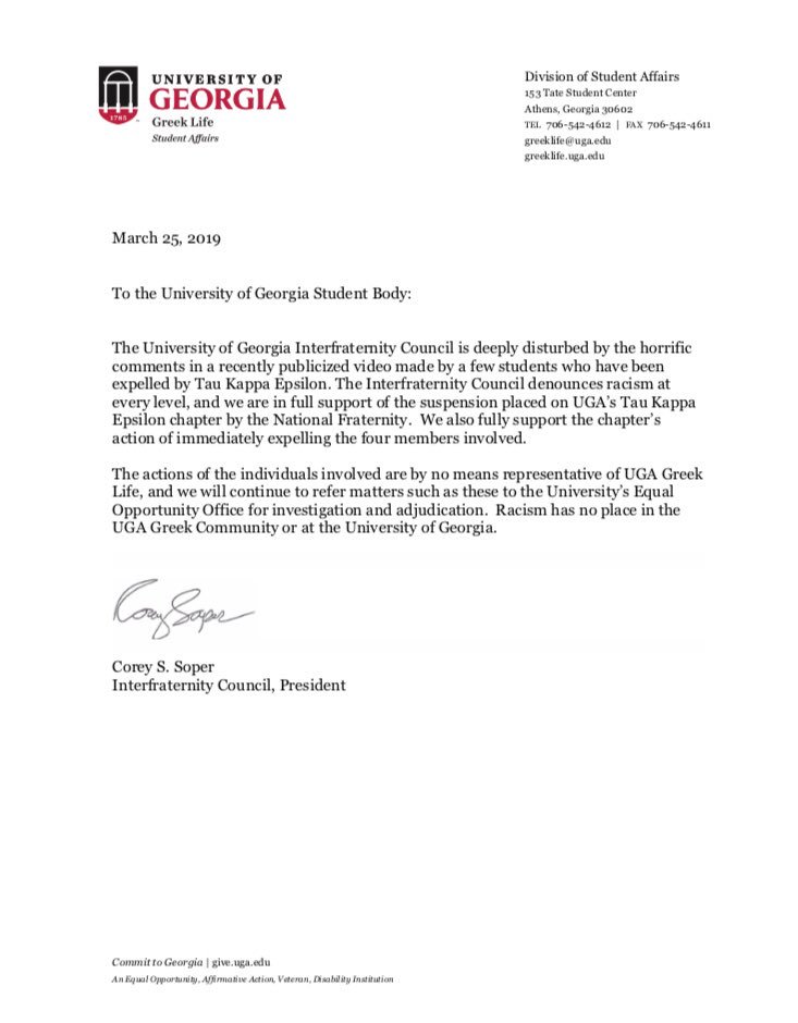 Please see the attached statement regarding the recent video that has been circulating on social media.