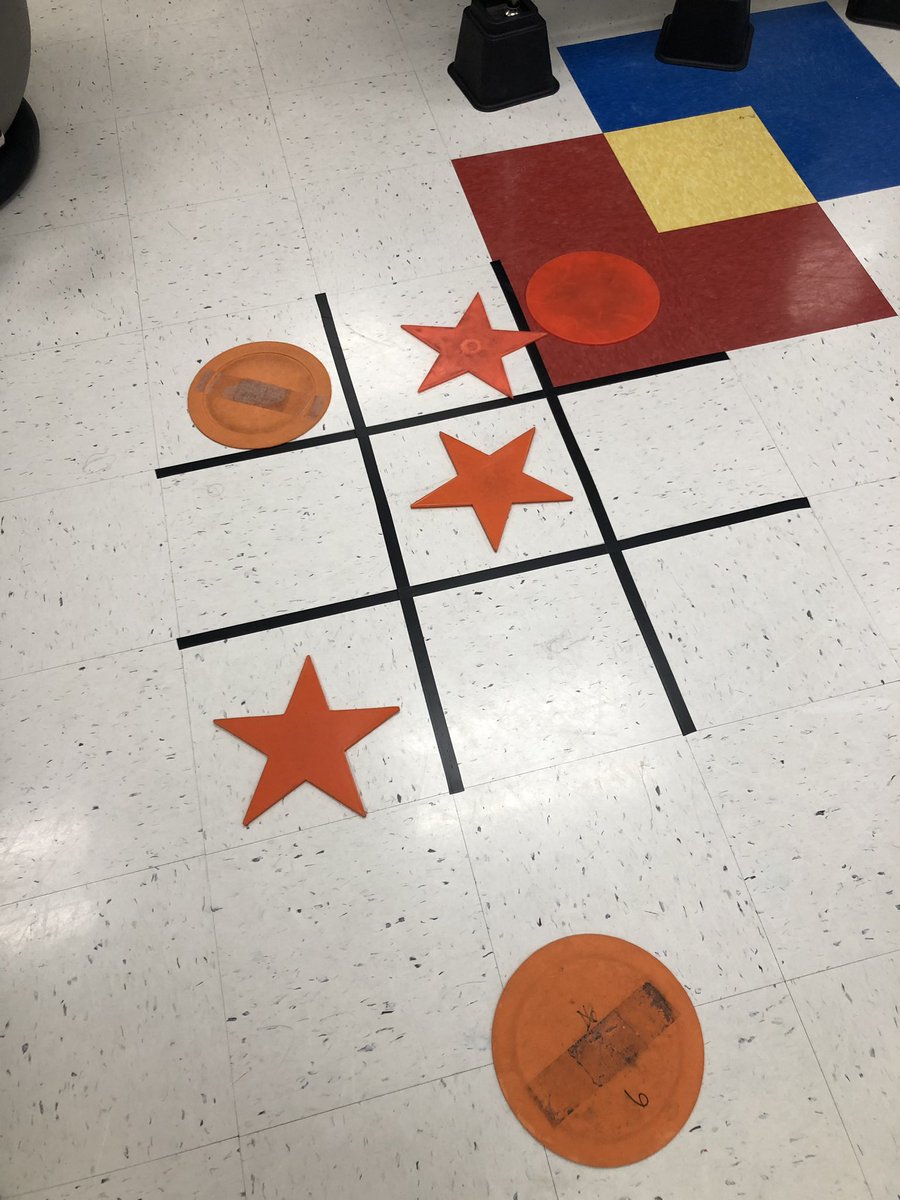 RallyTableTicTacToe = 100% student engagement. 
Students worked in pairs, checked their work with QR codes and then took a turn on Tic-Tac-Toe. After the fourth problem students got to move the game pieces around. Pairs played against other pairs. #BeTheWildCard #iteachmath