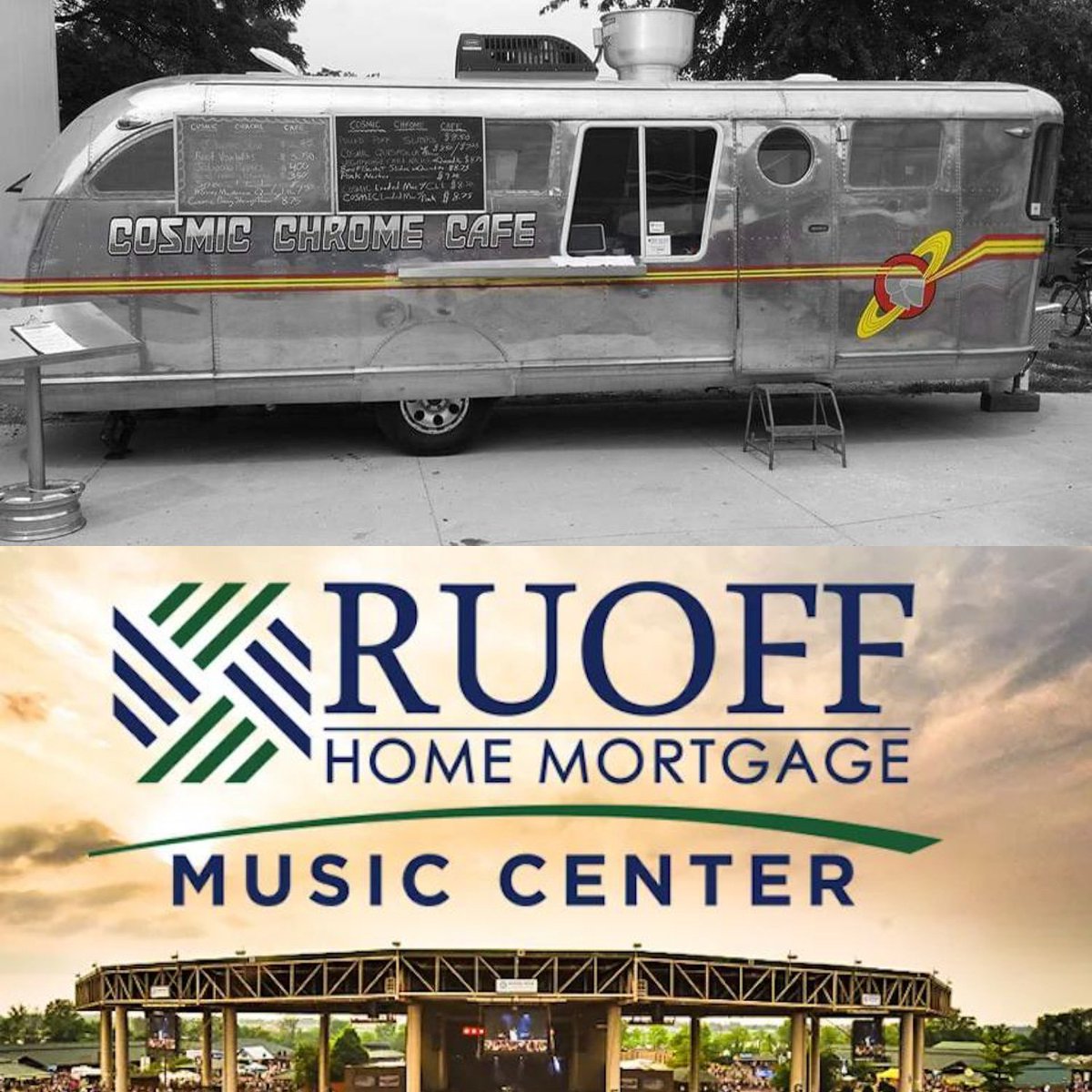 Meet our newest addition to the 5280 Bistro family, Cosmic Chrome Cafe! This beauty (a 1948 Spartan Manor) will be serving up all our classic hits and more at Ruoff Home Mortgage Music Center this summer, EVERY SINGLE SHOW!   Stay tuned for the upcoming summer menu  #eatlocal