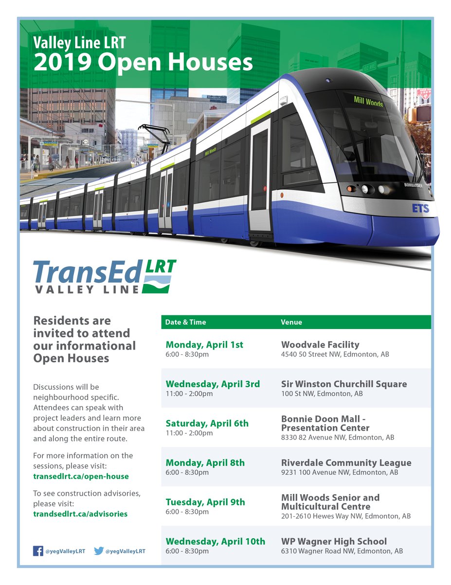 yegvalleyLRT's tweet photo. Due to a scheduling conflict the date for the Bonnie Doon open house has changed. Please refer to the revised schedule on our website: https://t.co/f4gkWtTDCc https://t.co/O7984EI3tl