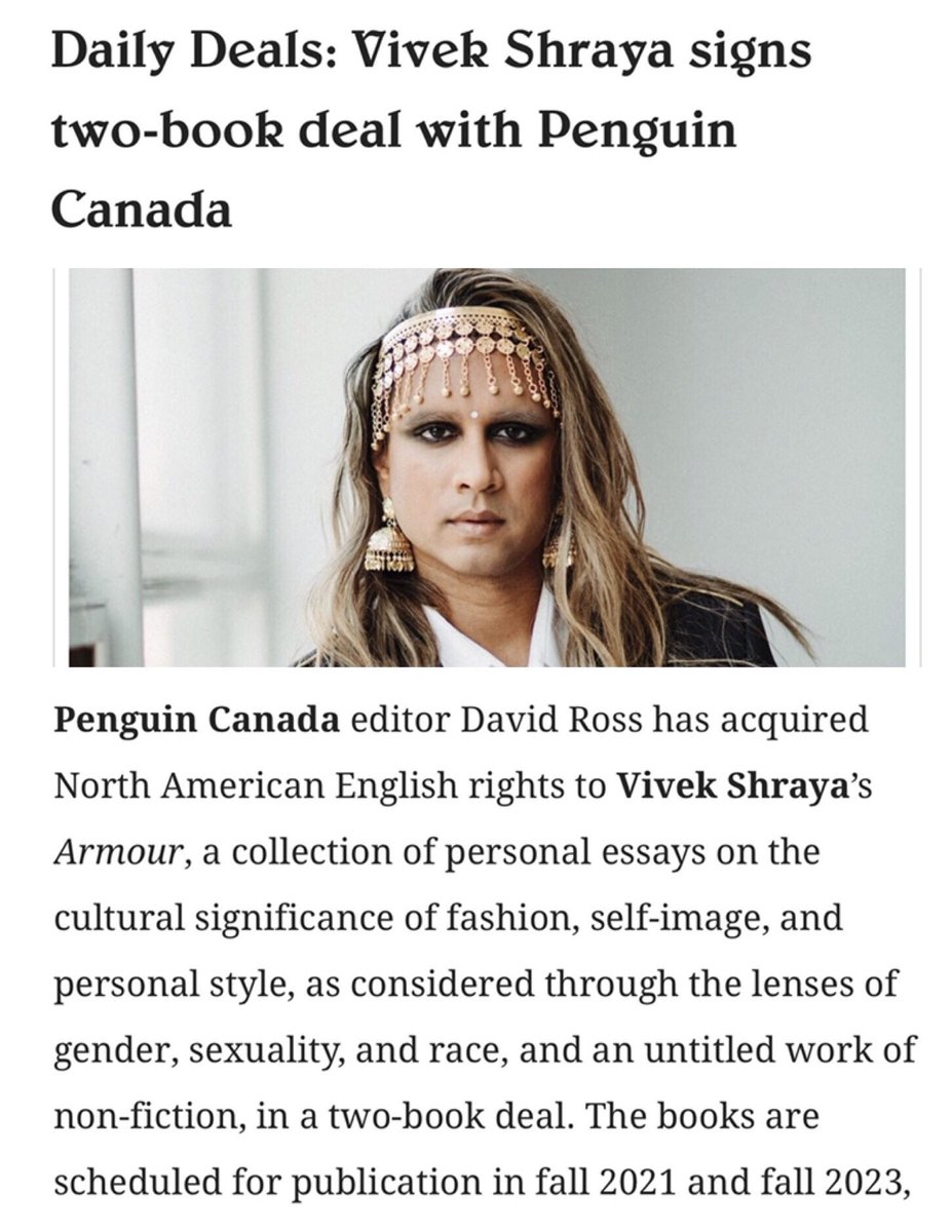 vivekshraya's tweet photo. Signed a two-book deal with @PenguinCanada! Proud to be part of the family. Big thank you to @davidjohnross @rachelletofsky &amp; @nwinstanley. https://t.co/YRuMLeXIQC