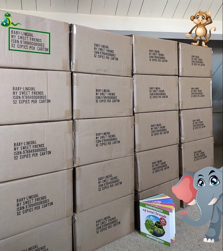 BabyLingual's tweet photo. Our first title 🎉
#MySweetFriends
Thx to the sweet 🐘 who carried the heavy weight, the first batch has finally arrived 💪 🙌!
Let the sweet 🐒 unbox and put everything in place to go live!
"a fun way to teach and learn two or more languages"
#bilingualism #boardbooks https://t.co/hVBIulyNfR