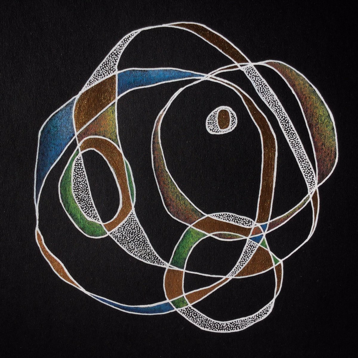 outtaherefolks's tweet photo. Out of Sync ~  acrylics on 8” x 8” black paper #drawingonblackpaper #abstractart #abstract #drawing #art #illustration #acrylicsandink #ink #acrylics #blackpaper https://t.co/f659w6FGnY