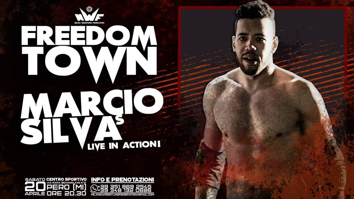 MilanoMwf's tweet photo. Il prossimo atleta che andremo a presentare è una leggenda del wrestling italiano, avendo alle spalle 15 anni di esperienza. Il 20 aprile, ad MWF "Freedom Town", è pronto a dimostrare il suo valore.Lui è il colosso carioca Marçio Silva!
#WrestlingTwitter https://t.co/0XCrGaSEDU