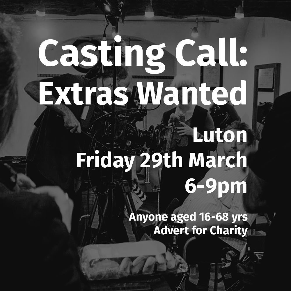 seraphagency's tweet photo. Casting Call for extras for Charity advert. Friday 29th March 6-9pm, at UK Centre for Carnival Arts in Luton's Centre. Anyone aged 16-68yrs, further details on link. https://t.co/ZGU9u024yS
.
.
.
#casting #actorswanted #castingcall #extras #extrasneeded #luton #film #advert https://t.co/5UrluqXUM3