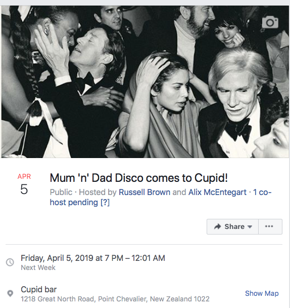 publicaddress's tweet photo. Here we go. @ms_sandymill and I bring it to town, Friday week at Cupid. #MumnDadDisco https://t.co/1w9fRRUhvG