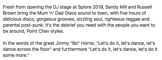 publicaddress's tweet photo. Here we go. @ms_sandymill and I bring it to town, Friday week at Cupid. #MumnDadDisco https://t.co/1w9fRRUhvG