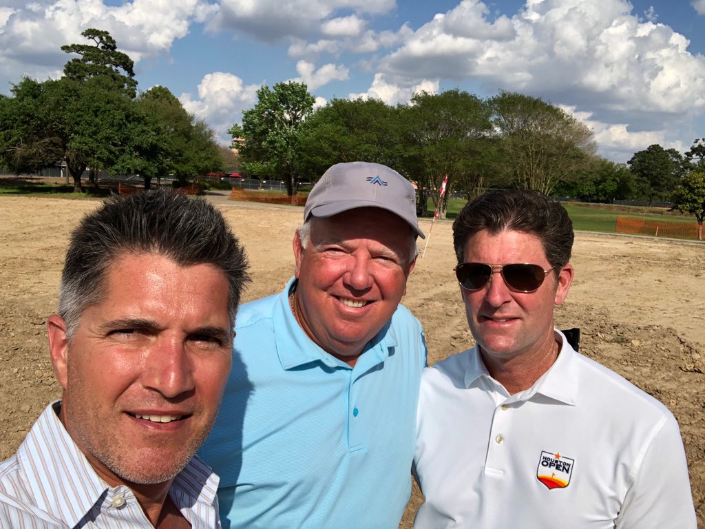TCHouOpen's tweet photo. World Golf Hall of Fame member Mark O’Meara @OmearaGolf took a tour of Memorial Park Golf Course today w/ @AstrosGolf Pres Giles Kibbe &amp; @HouOpenGolf Sales Dir Brian White. Looking good gentlemen! #LiveUnderPar https://t.co/aievcQ2DNW