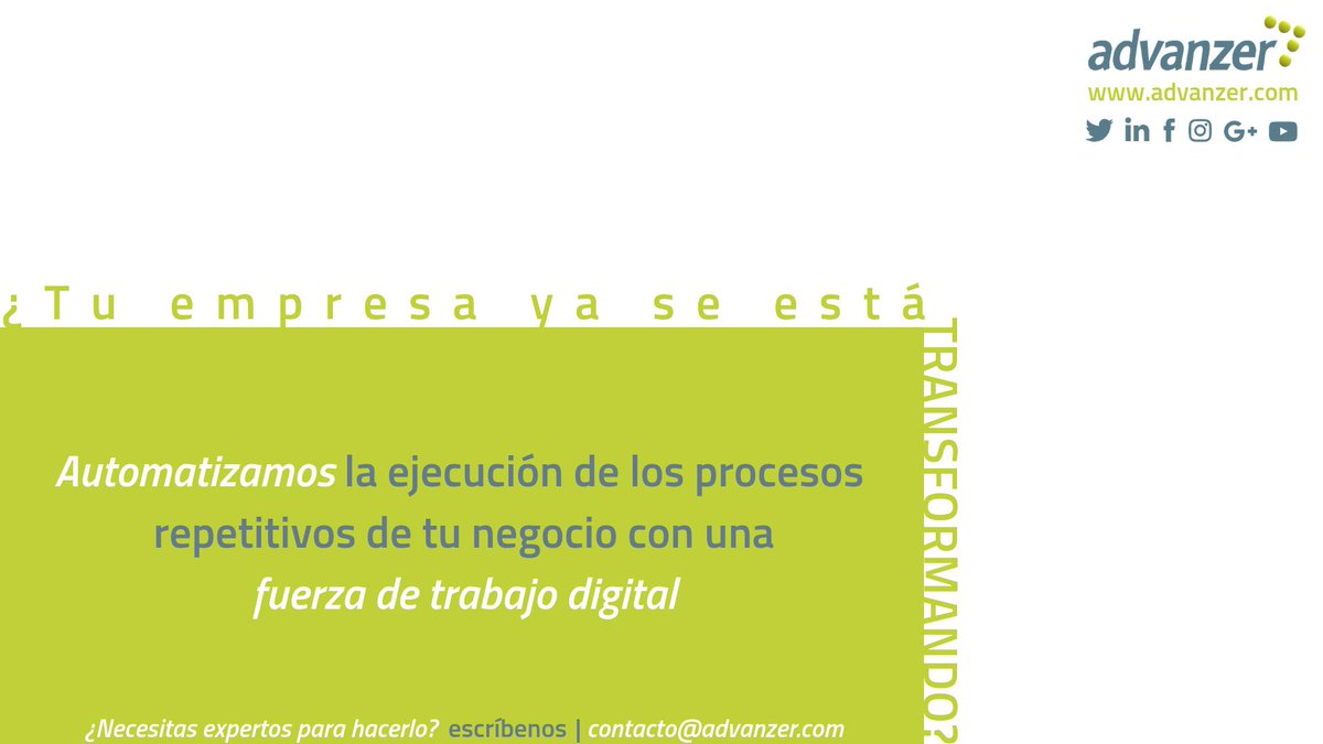 ¿Tu empresa ya se está transformando? #advanzer #expertos #FuerzaDeTrabajoDigital