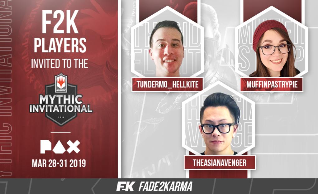 Very exciting week for the #F2K fam! 

@Thundermo_HK <a href="/Muffinpastrypie/">MuffinPastryPie.bsky.social</a> and <a href="/Theasianavenger/">TheAsianAvenger 😈</a> have been invited to <a href="/MTG_Arena/">MTG Arena</a> #MythicInvitational  at #PAXEast

They will be competing with 61 other top #MTGArena players for their share of $1 million! 

Good luck and make us proud! 🥰