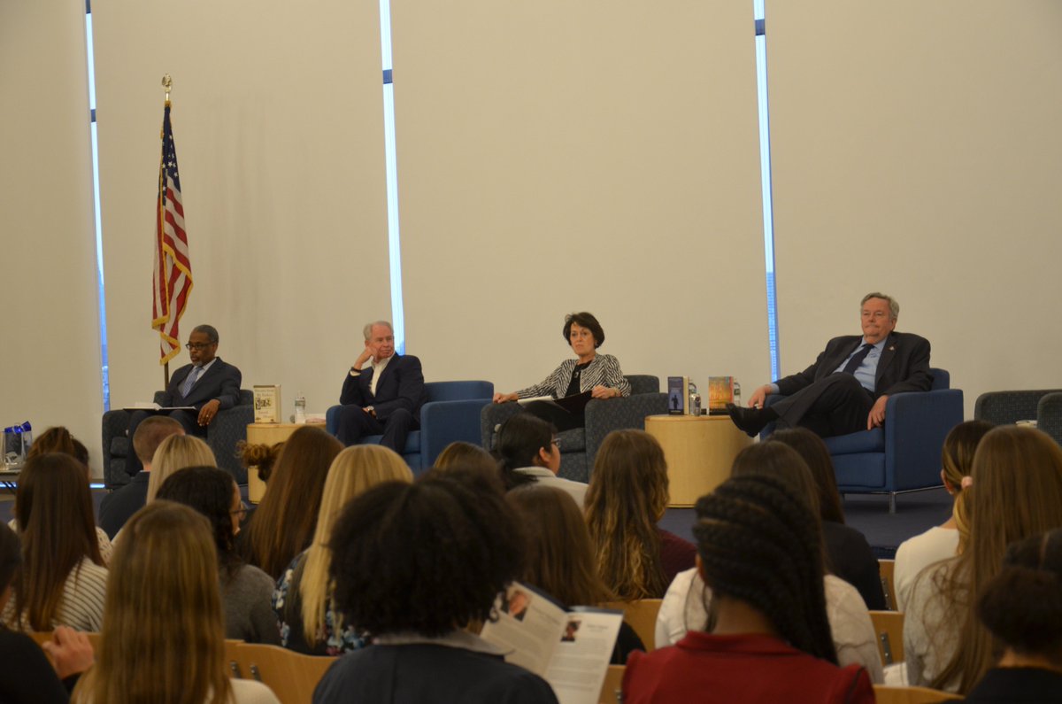 SPUAthletics's tweet photo. Excited to have four esteemed panelists for our first ever Peacock Athletics Leadership Symposium tonight: the Honorable Charles Dortch Jr., Tom Mac Mahon '68, Sharon Pastore '73 and @MAACCommish '75

#StrutYourPride https://t.co/ePCqEmseKk