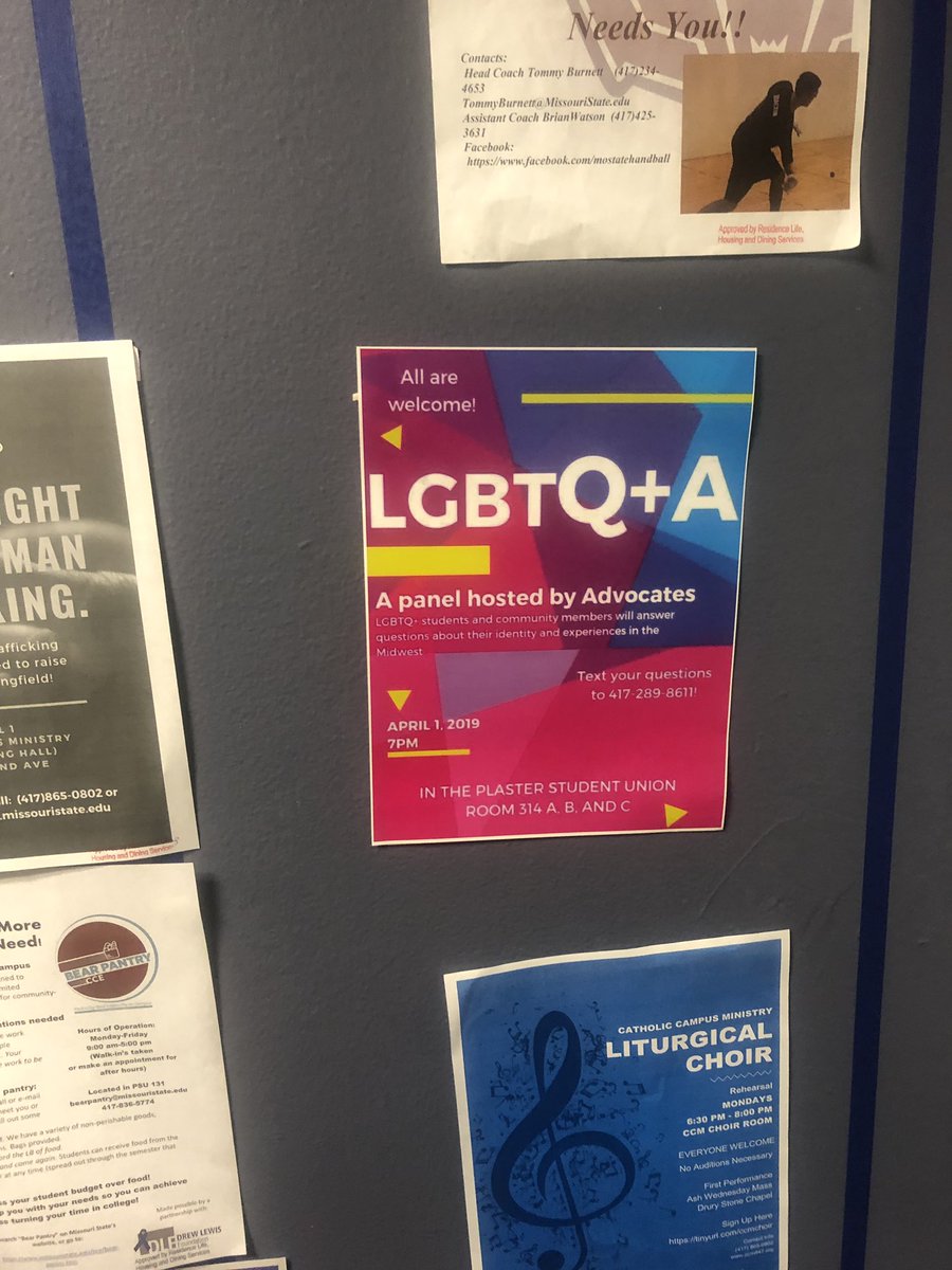So cool to see our posters up everywhere! Reminder that our LGBTQ+A is a week from today!