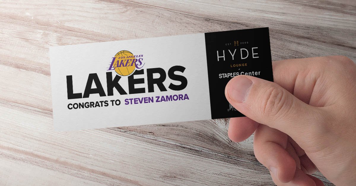 Congrats, Steven! You’ll be taking in the #Lakers game on Friday from #HydeStaples. We’ve got a pair of VIP seats + $100 in food and drinks to spend during the game. We’ll be in touch with you soon! Thanks to everyone who entered. Keep an eye on your inbox tomorrow AM...