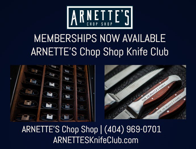 ARNETTESATL's tweet photo. We invite you to join the ARNETTE'S Chop Shop Knife Club! Find out how to become a member at https://t.co/hW6CKVfIB0. https://t.co/HfGOHczJfS